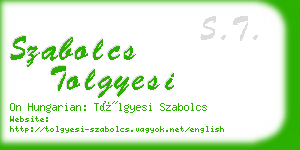 szabolcs tolgyesi business card